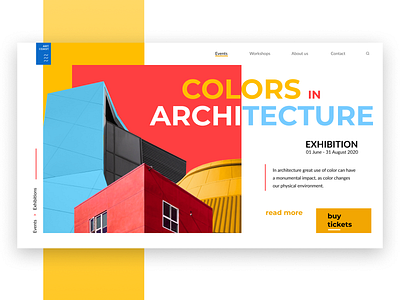 Colors in Architecture architecture colorful colors design exhibition landing ui web design webdesign website