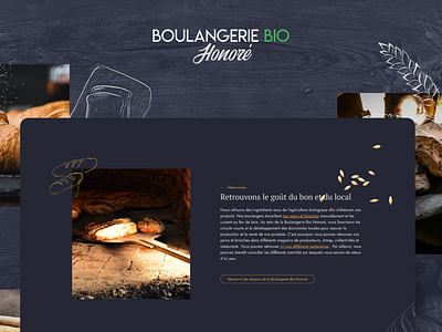 Bakery, Boulangerie Bio Honoré authentic bakery dark design design graphic design illustration ui vector webdesign