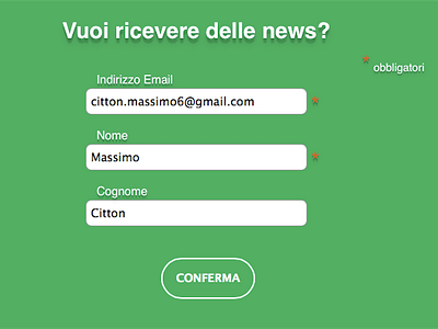 My newsletter sign up form... Do you Like? button cashflow css developer finanziaria form html input iphone libertà libertàfinanziaria newsletter