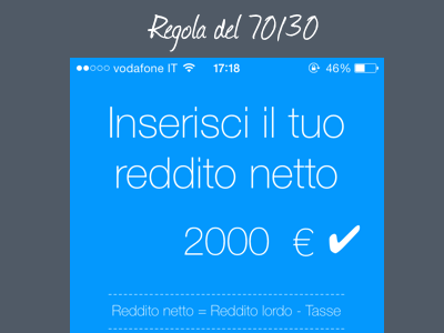 Regola del 70/30 - new work-in-progress iPhone app app developer ios 7 iphone