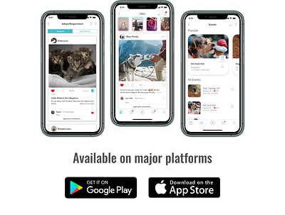 Petto (Pet Social - Pet Events - Pet Adoption) app cat design dog lost and found pet pet blog pet events ui user experience design ux
