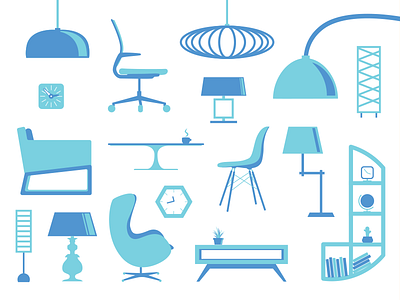 Furniture chair furniture illustration lamp vector