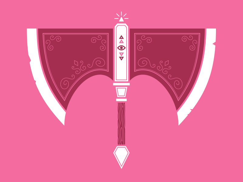 The Mighty Fabulous Axe! vector ax axe pink 3 color cbt creative brain time
