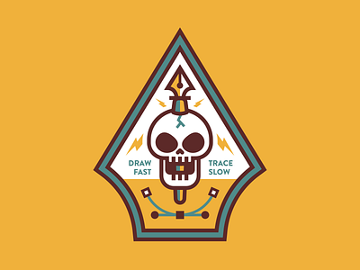 Draw Fast - Trace Slow illustrator patch pen skull vector