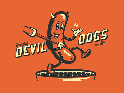 Devil Dogs devil hotdog illustrator vector