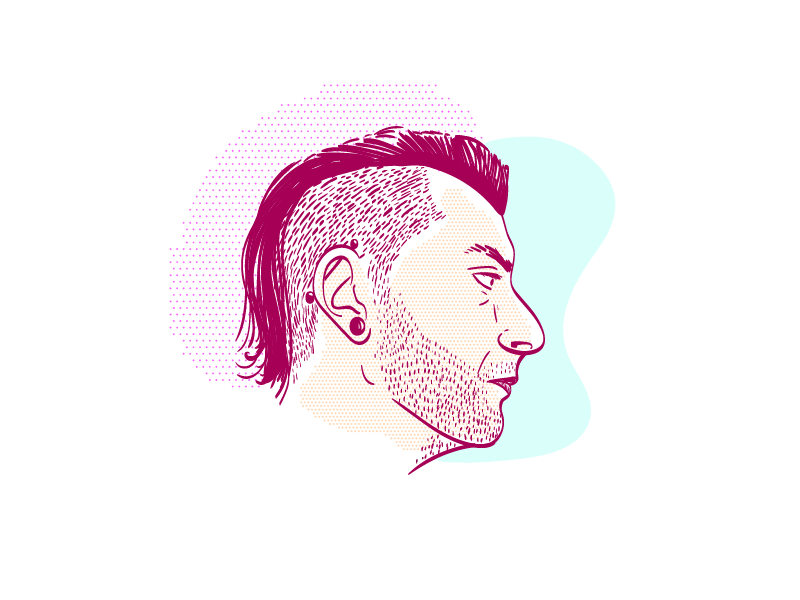 Self Portrait 2018 creative brain time side profile vector wacom illustrator self portrait me face