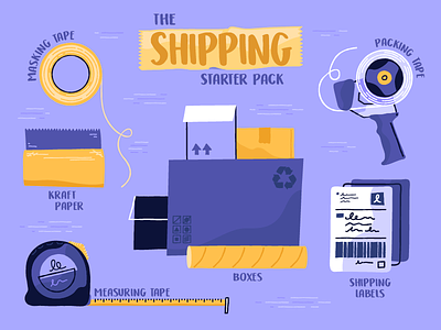 Shipping Starter Pack entrepreneur illustration mail monthly shipping shopify vector