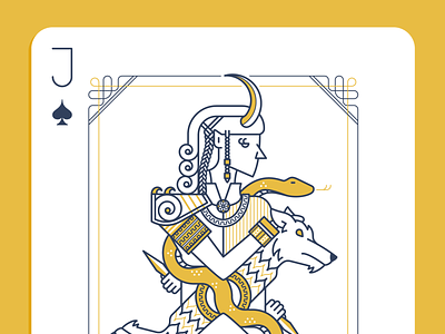 Loki - The Trickster God fenrir god jörmungandr loki norse playing card snake vector wolf