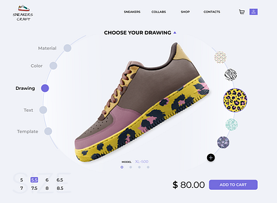Sneakers configurator design logo minimal ui ux website