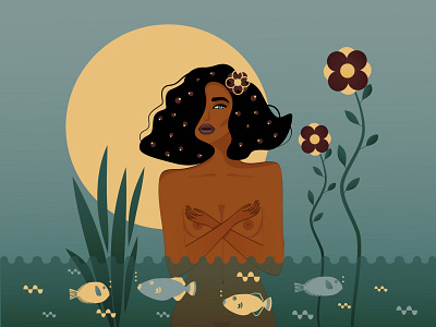 Girl in Water girl illustraion illustration art illustrator vector