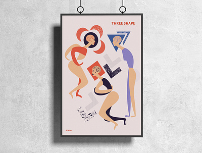 Three Shape - Poster flat illustration illustration illustration art poster shapes