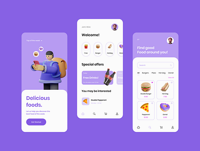 Delicious foods app design food app design mobileapp uiux