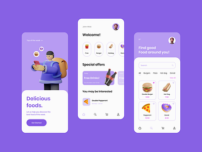 Delicious foods app design