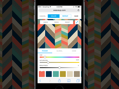 Mobile Fabric Customizer customizer fabric mobile pattern weaveup web