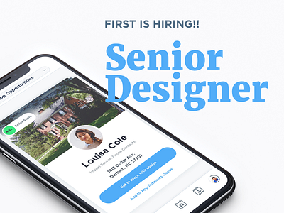First is hiring! hiring job senior designer ui visual design