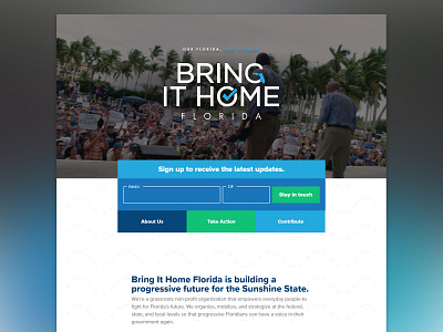 Bring It Home Florida branding candidate democrat get out the vote nonprofit political political campaign politics voting web design wordpress