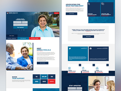 Donna Shalala for Congress campaign candidate government homepage political politics theme usa web design wordpress