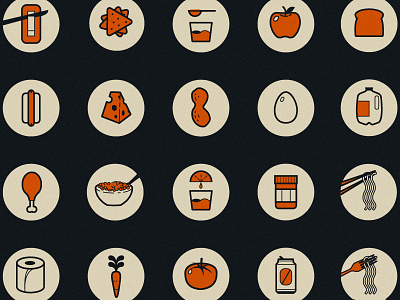 Spent icons beer can butter carrot cereal cheese egg food hot dog icons milk peanut butter tomato