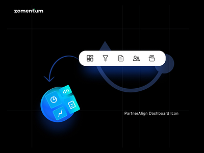 Dashboard Icon design for saas platform Zomentum