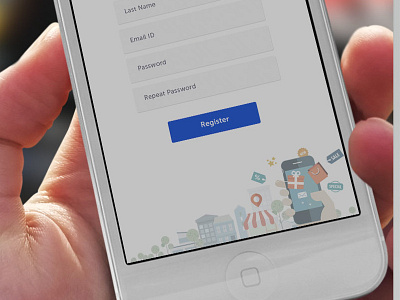 Create Account or Register Mockup for iOS
