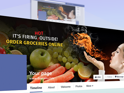 Facebook Cover Page design for online groceries cover page design facebook cover page online groceries