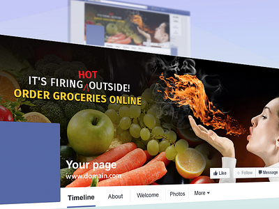 Facebook Cover Page design for online groceries