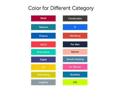 Color For Different Category category color color