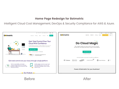 Home Page Redesign For Botmetric | Before After |