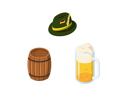 Beer festival illustration set beer festival festival logo illustration isometric isometric icons vector