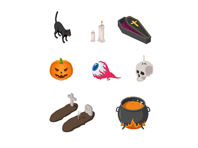 Halloween is coming.. creepy flat design flat illustration halloween holiday icon illustration isometric logo party spooky ui ux vector