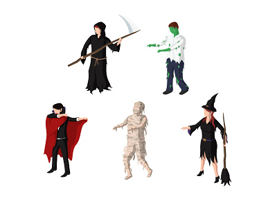 Halloween costume party design flat design flat illustration halloween halloween party holiday icon illustration isometric ui ux vector