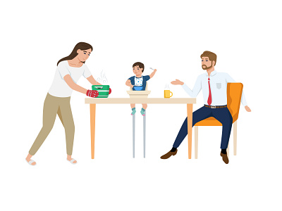 family time clipart dinner family flat design flat illustration illustration vector