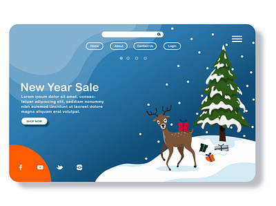 Christmas landing page concept branding design flat design flat illustration flatdesign holiday illustration landing page ui ux vector