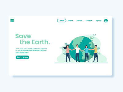 Earthday illustration concept for website app branding design flat design flat illustration illustration landing page ui ux vector web design