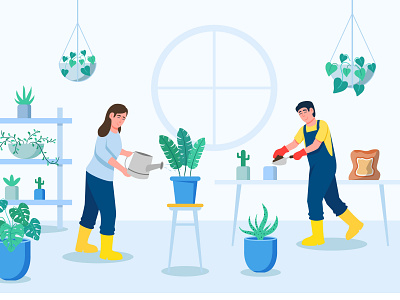 Home Garden Activity flat design flat illustration garden gardening home illustration plant vector