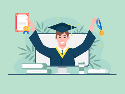 Online Graduation  illusstration