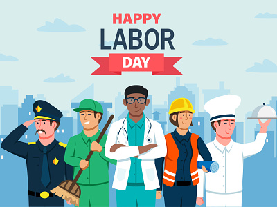 Labor Day Illustration design flat design flat illustration illustration labor laborday vector work