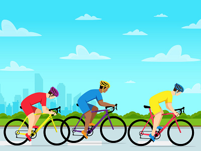 Cycling Activity Illustration bike cycling design flat design flat illustration illustration race tour vector