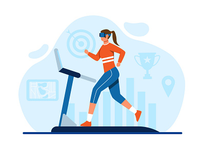 Virtual Run Activity championship flat design flat illustration illustration race run sport vector virtual