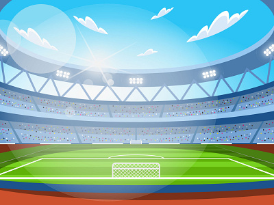 Football Stadium Background championship flat illustration football illustration olympic soccer sport stadium vector