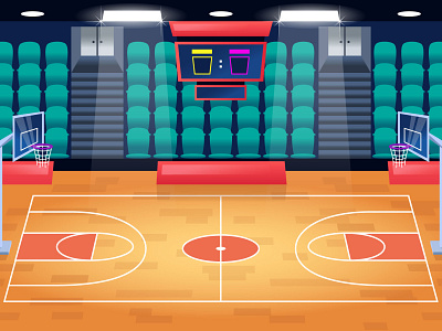 Basketball Stadium Background basketball championship flat design flat illustration illustration sport stadium vector