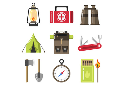 Summer Camp Icon Set