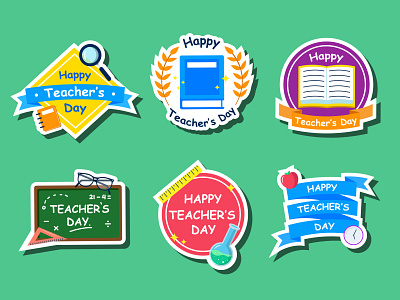 Teacher's Day Cartoon Sticker Set