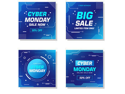 Cyber Monday Sale Banner banner cyber cybermonday design flat design flat illustration illustration marketplace online sale template vector