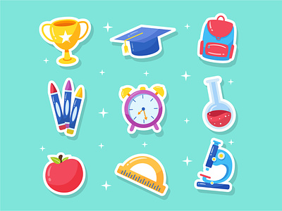 School Icon Pack design flat design icon logo school vector