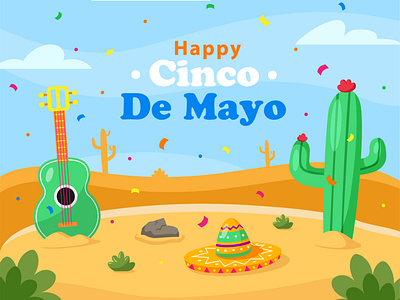 Happy Cinco De Mayo Illustration cincodemayo design festival flat illustration latin mexico vector