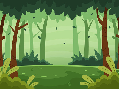 Forest Summer Scenery Background background design flat design forest scenery summer vector