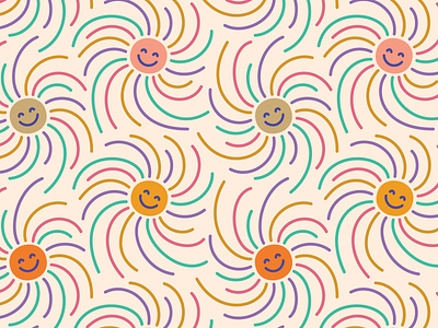 Happy Suns Dancing elivera designs happy pattern pattern design seamless pattern summer summer pattern summertime sun sunrise suns sunset sunshine surface pattern design vector vector art vector illustration