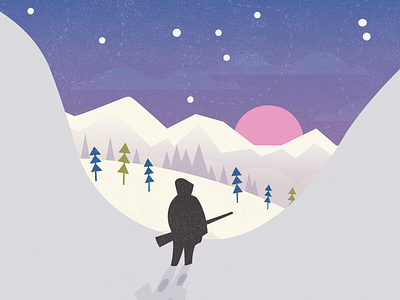 I Went Up North ... blue gun illustration illustrator pink purple series sunset