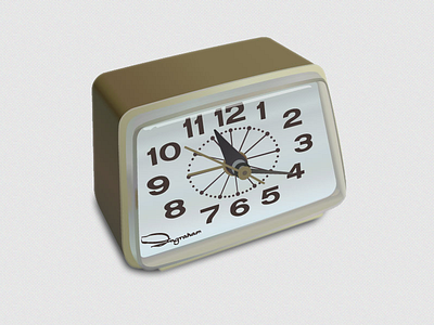 Ingraham Clock beige brown clock gold illustration illustrator realistic
